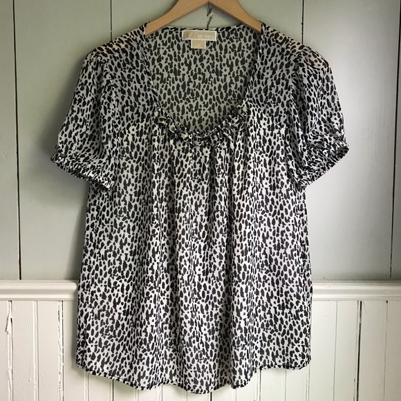 Michael Kors Beaded Black and White Blouse S - Picture 6 of 7